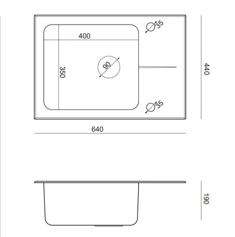 Quadri Glazz Set with Kitchentap and inset stainless steel sink with black glass drainer 64x44cm reversible 1208967493