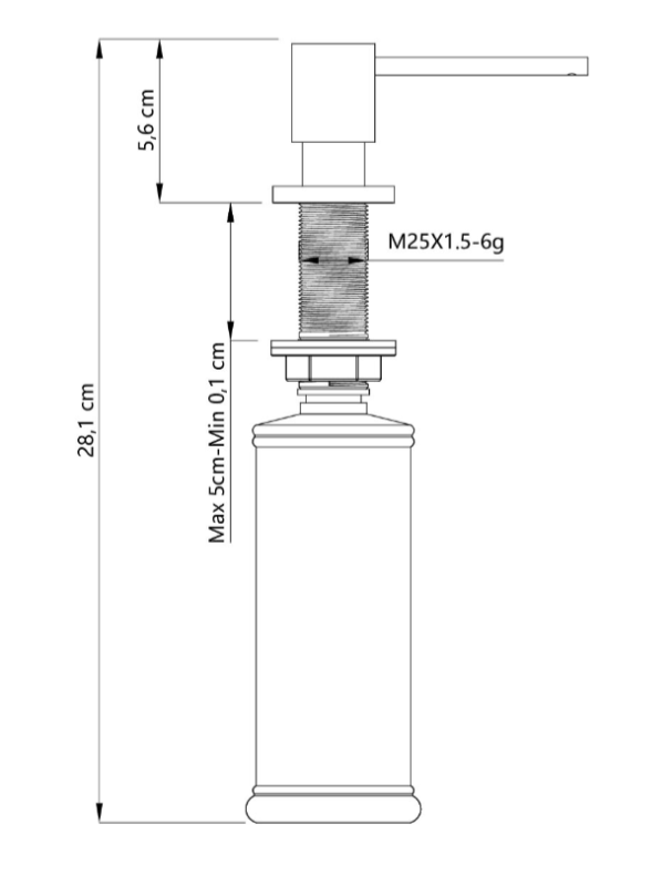 Quadri Luxor Built-in stainless steel Soap Dispenser top refillable 1208967508