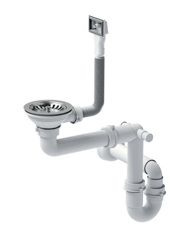 Quadri Oxford stainless steel sink drain set including overflow stainless steel 1208967548
