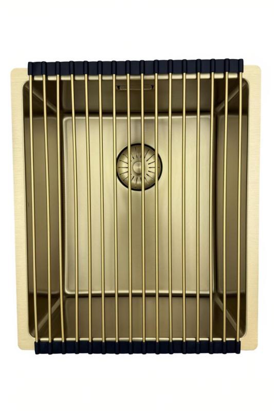 Pure.Sink Prestige sink 34x40 cm PVD Gold 10mm radius undermount, flush mount, and top mount PPG3440-60