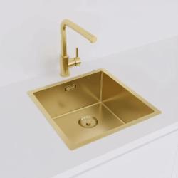 Pure.Sink Prestige sink 40x40 cm PVD Gold 10mm radius undermount, flush mount, and top mount PPG4040-60