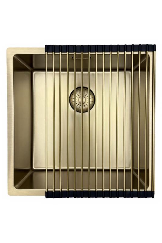 Pure.Sink Prestige sink 40x40 cm PVD Gold 10mm radius undermount, flush mount, and top mount PPG4040-60