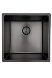 Pure.Sink Prestige sink 40x40cm PVD Gun Metal 10mm radius undermount,flush mount,topmount PPG4040-61
