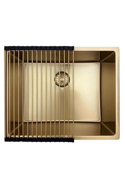Pure.Sink Prestige sink 50x40 cm PVD Gold 10mm radius undermount, flush mount, and top mount PPG5040-60.
