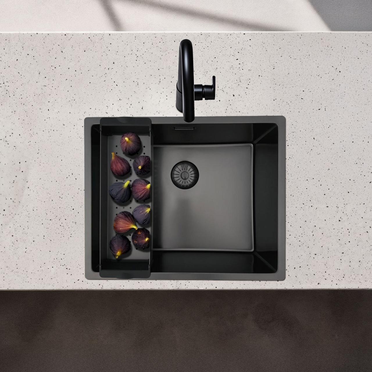 Pure.Sink Prestige insert bowl for sink Gun Metal PPGCL40-61