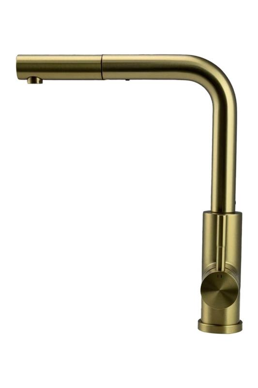 Pure.Sink Elite Steel Spark-S kitchen faucet PVD brushed gold with pull-out spout PS8041-60