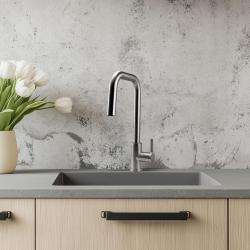 Pure.Sink Elite Steel Crystal-S kitchen faucet stainless steel with pull-out spout PS8050-02