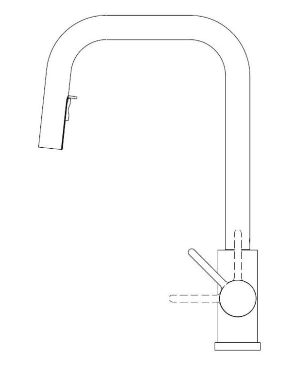 Pure.Sink Elite Steel Crystal-S kitchen faucet PVD brushed gold with pull-out spout PS8050-60