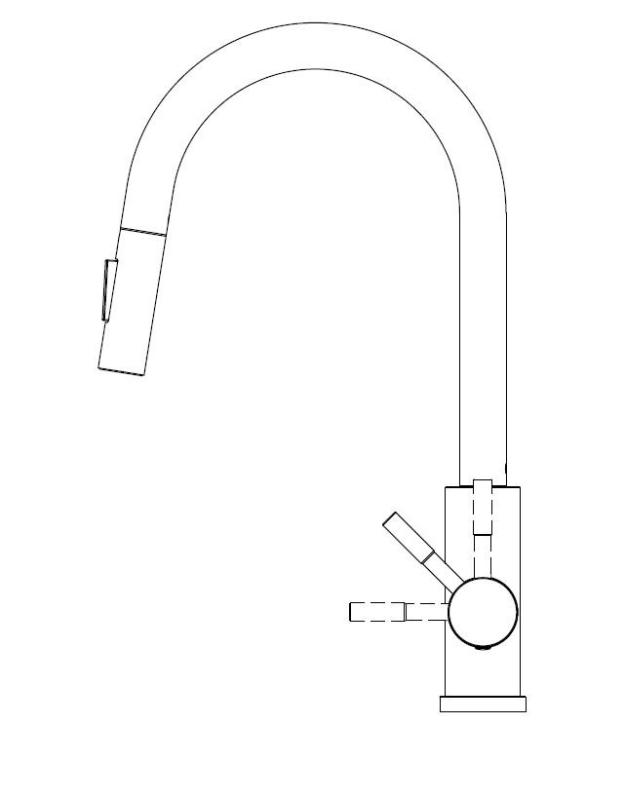 Pure.Sink Elite Steel Stream-S kitchen faucet Matte Black with pull-out spout PS8045-10