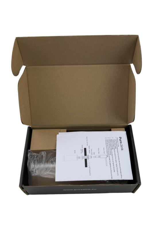 Pure.Sink Elite Steel Shine Built-in Soap Dispenser Matte Black, Refillable from Above PS9010-10