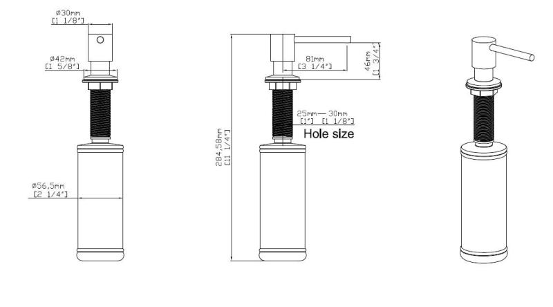 Pure.Sink Elite Steel Shine built-in soap dispenser PVD brushed gold top-fill PS9010-60