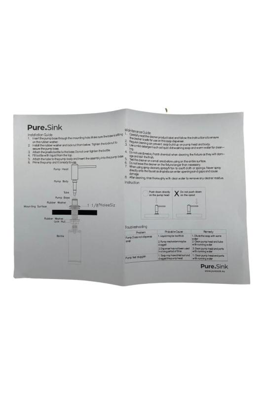 Pure.Sink Elite Steel Shine built-in soap dispenser PVD brushed gold top-fill PS9010-60