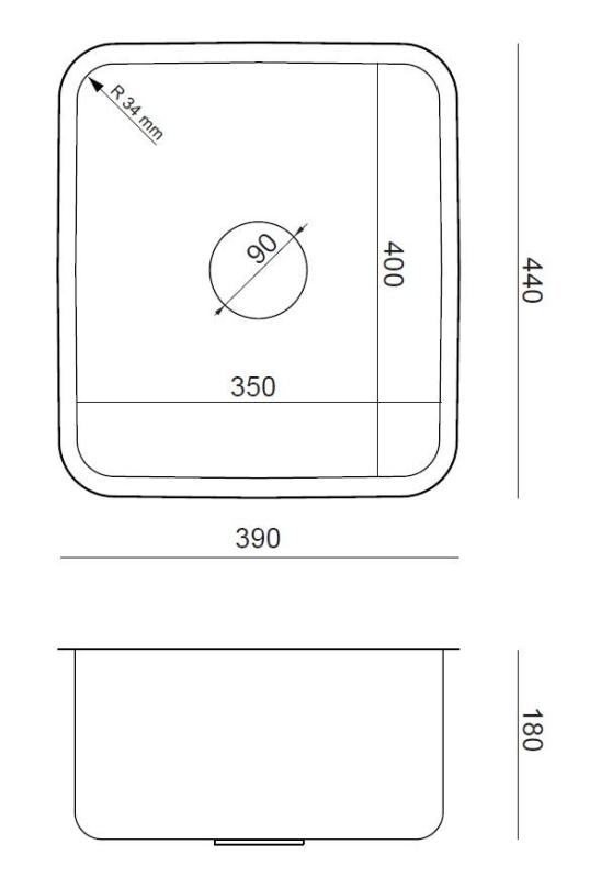 Aquadesign Oxford Stainless Steel Sink 35x40cm Undermount with Stainless Steel Plug - 1208967761