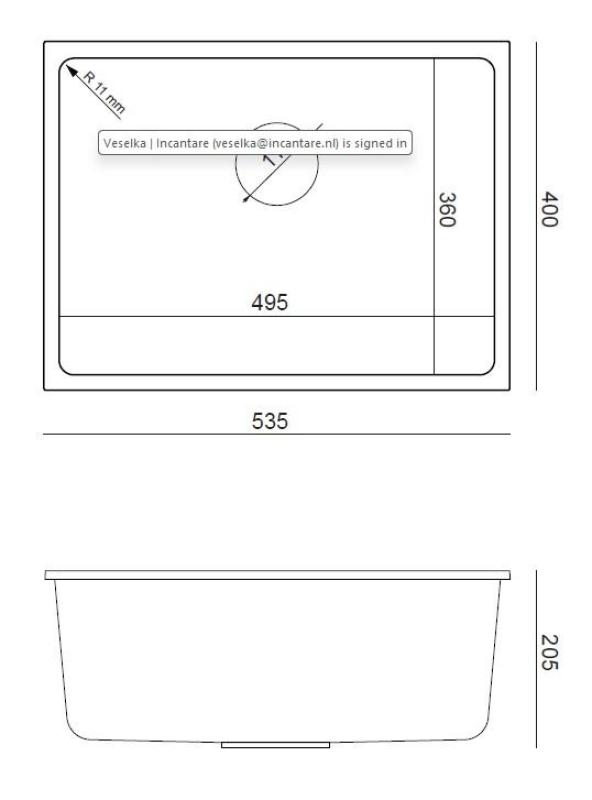 Quadri Elston Grey Granite Undermount Sink 495x360mm with Stainless Steel Plug 1208967773