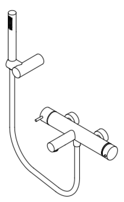 Waterevolution Flow thermostatic two-way shower mixer with hand shower stainless steel T130TNIE
