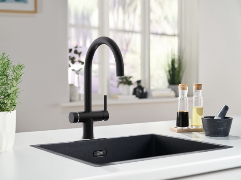 Franke Maris water hub 7L boiler 3-1 with Touch electronic boiling water tap matte black with water hub mixing set 1208967855