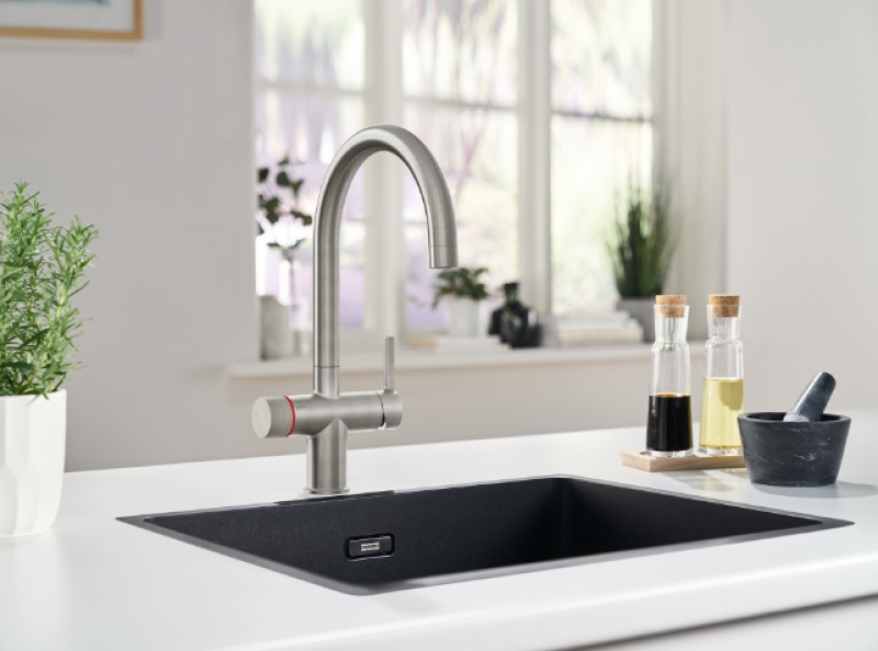 Franke Maris water hub 4L boiler 3-in-1 with Twist mechanical boiling water tap stainless steel with water hub bypass 1208967859
