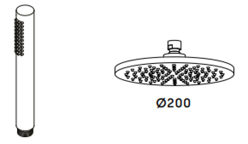 Waterevolution Flow three-way shower mixer with hand and overhead shower copper T131NCPE