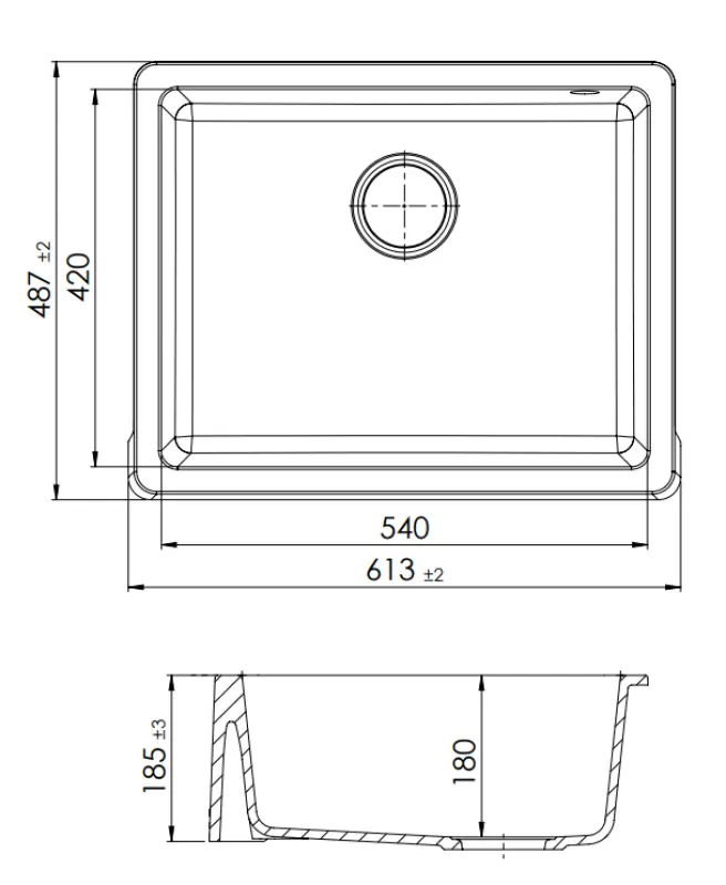 GraniteMy Tradition Country Sink Granite Sink 60x48 cm Black Undermount and Flush Mount with Gun Metal Plug 1208967939