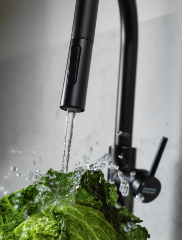 Franke Pescara J Single-Lever Mixer Tap Black with Pull-Out Spout and Spray Function 115.0575.968