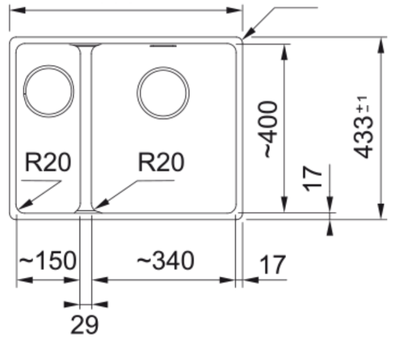 Franke Maris MRG 160-34-15 Fragranite Slate Grey Sink grey dark Right Bowl Undermount 125.0714.461