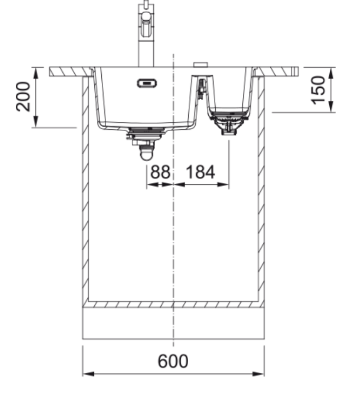 Franke Maris MRG 160-34-15 Fragranite Slate Grey Sink Grey, dark Left Basin Undermount 125.0714.462