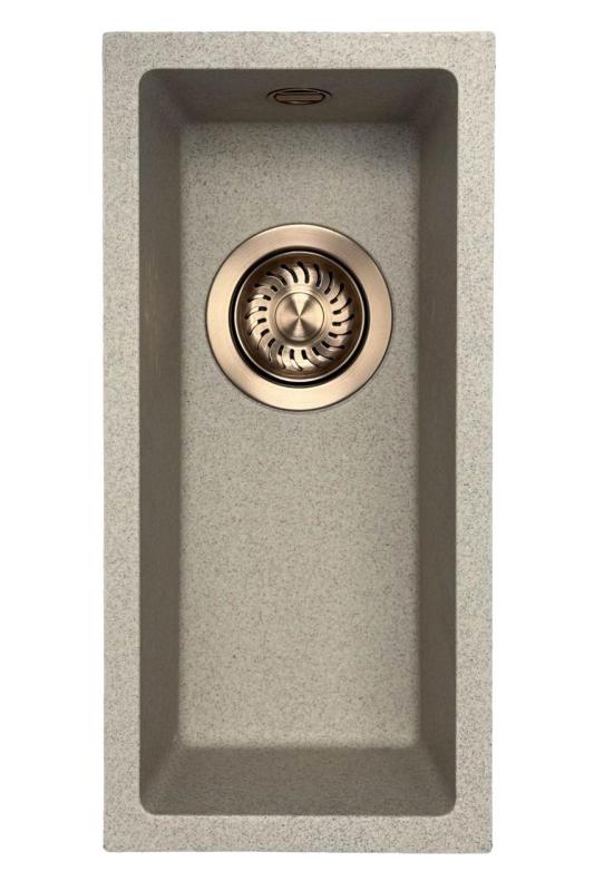 GraniteMy Universal granite beige sand small sink 17x40 cm surface-mounted, under-mounted, and flush-mounted with copper plug 1208968004