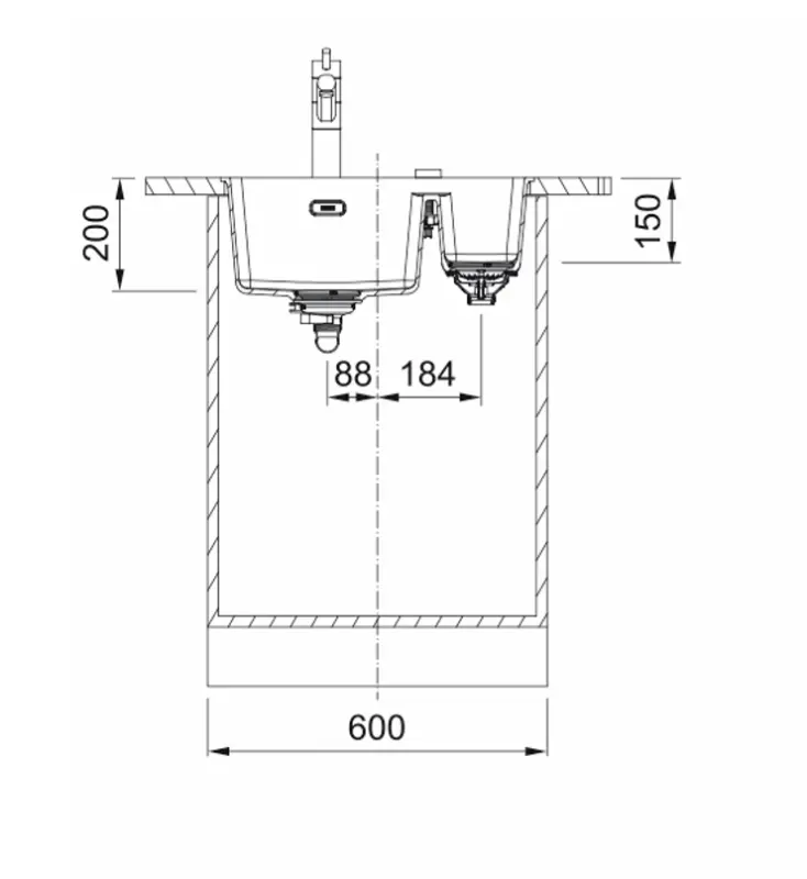 Franke Maris MRG 260-34-15 Fragranite Slate Grey Sink Left Basin Dark Grey Flush Mount 135.0714.635