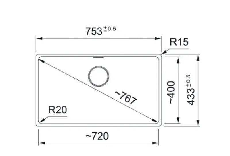 Franke Maris MRG 110-72 Fragranite Slate Grey Sink Dark Grey Undermount 125.0714.460