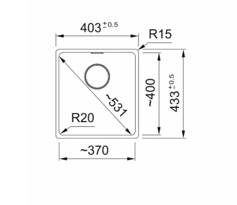 Franke Maris MRG 110-37 Fragranite Slate Grey Sink - Undermount, Dark Grey 125.0714.458