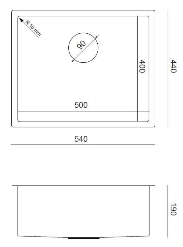 Aquadesign Zara Sink Gold 54x44cm Undermount, Flush-mount, and Top-mount with Gold Plug - 1208969512