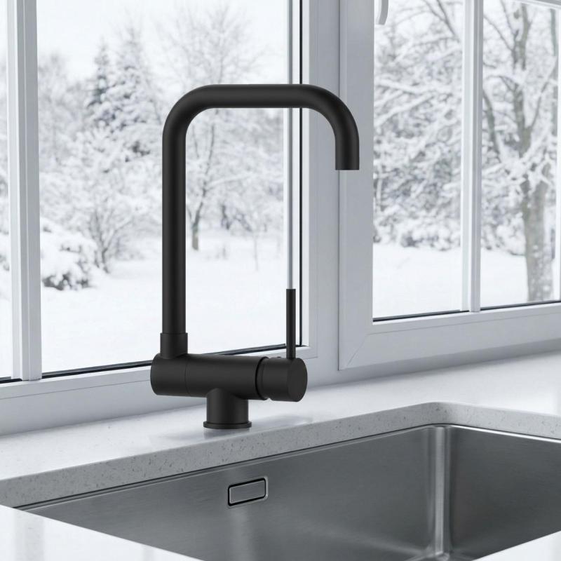 Graniteland Serenity Kitchen Faucet Black with Foldable Spout 1208969533