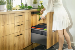 Garbi Basket B-90-T-4 Waste Sorting System for 90cm Drawer - Includes Holder and 4 x 15 Liter Waste Bins 1208969545
