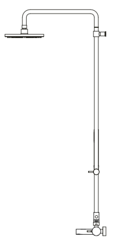 Waterevolution Flow three-way shower mixer with 250mm diameter overhead shower and round hand shower in gun metal T131NR25GME