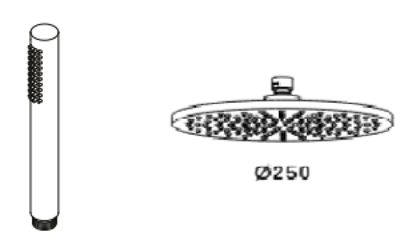 Waterevolution Flow thermostatic three-way shower mixer with hand and overhead shower copper 250mm T131TN25CPE