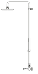 Waterevolution Flow thermostatic three-way shower mixer with overhead shower and round hand shower black T131TNRPR