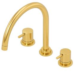 Waterevolution Flow 3-hole kitchen mixer tap with swivel spout and filtered water connection brass T152ULE