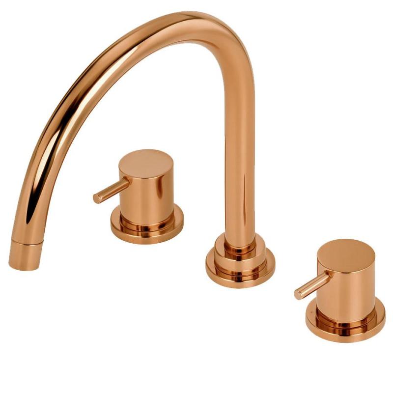 Waterevolution Flow 3-hole kitchen mixer tap with swivel spout and filtered water connection copper T152UCPE