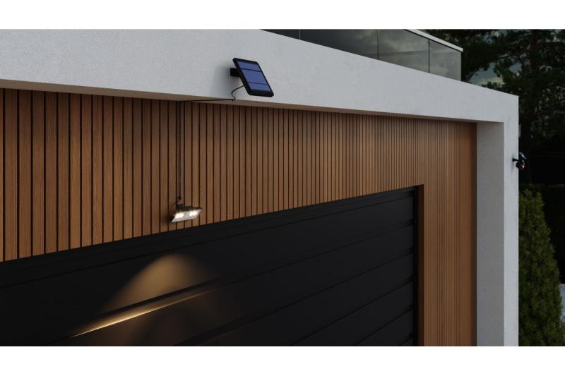 Solar luminaire with motion and dusk sensor DAVOS, LED, 1000lm, 4000K, 2000mAh, IP54, black