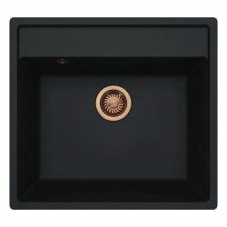 GraniteMy Bremen Granite Sink 53x50 cm Black - Top Mount, Under Mount and Flush Mount with Tap Hole and Copper Plug 1208969970