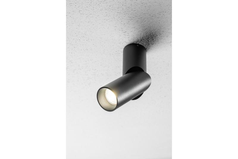 Ceiling luminaire VIRGO, max. 250V, 50/60Hz, 57x152mm, IP20, max. 20W, Round, Black
