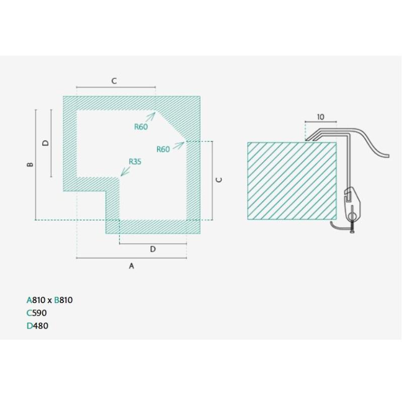 Bank of Montreal Stainless Steel Corner Sink Top Mount 83 x 83 cm with Draining Area 1208970036