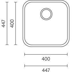 Banka IB4040 Stainless Steel Sink 40 x 40 cm Undermount 1208970039
