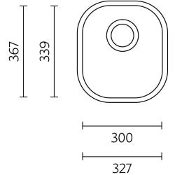 Denver Bank Stainless Steel Sink 300 x 339 mm Undermount 1208970065