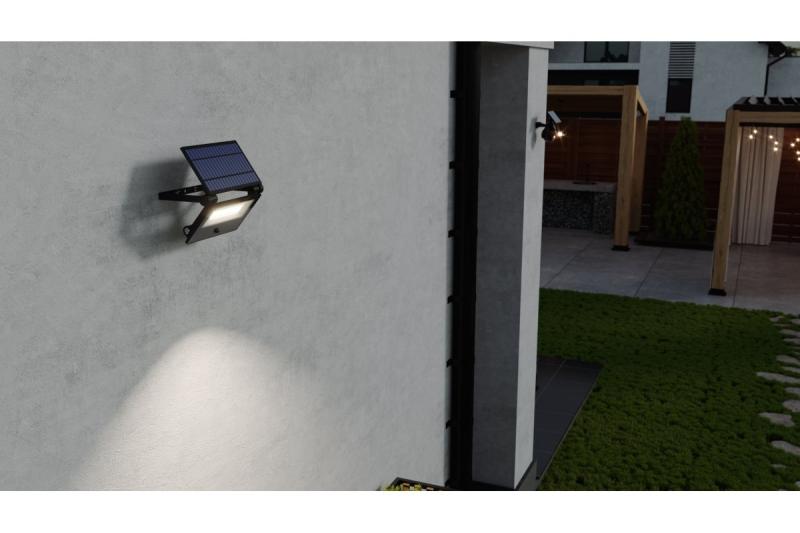 Solar floodlight LUMOS II, LED, 2000lm, 6400K, 2600mAh replaceable, IP65, black