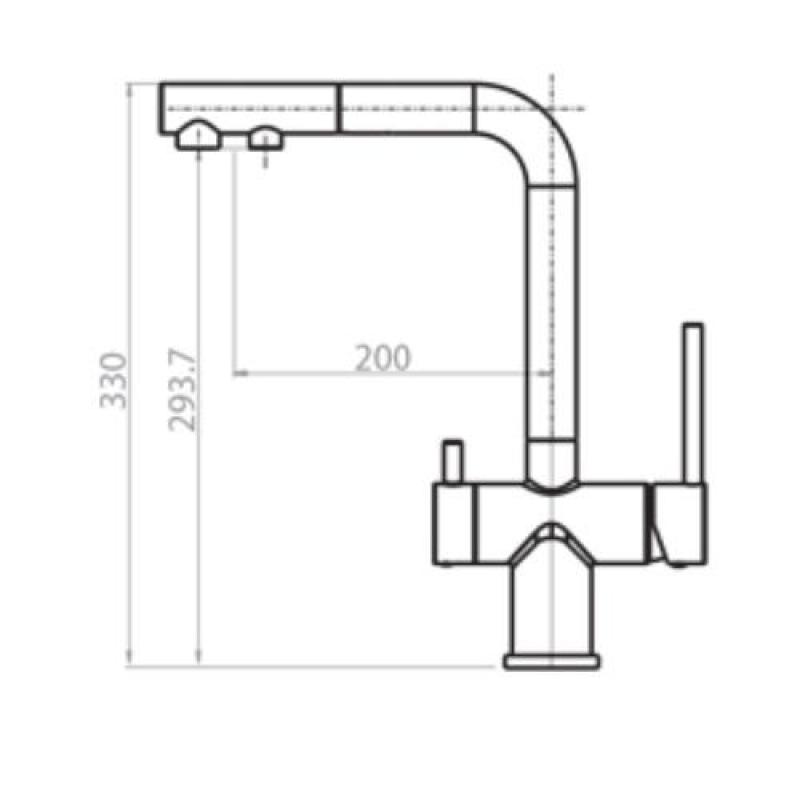 Ausmann Ellington 3-Way Kitchen Faucet with Pull-Out Spout and Filtered Water – Gun Metal – 1208970499