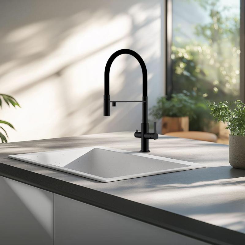 White Sink 50x40 cm Undermount, Topmount and Flushmount with White Plug 1208970531