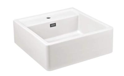 Ausmann Ceramic Panor Shade Ceramic White Butler Sink - Under-counter and Between-counter 630 x 597 mm with tap hole and Gun metal plug 1208970551