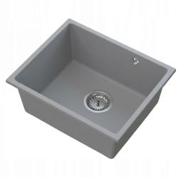 Graniteland Solo Granite Grey Undermount Sink 42x34 cm with Stainless Steel Plug 1208970569