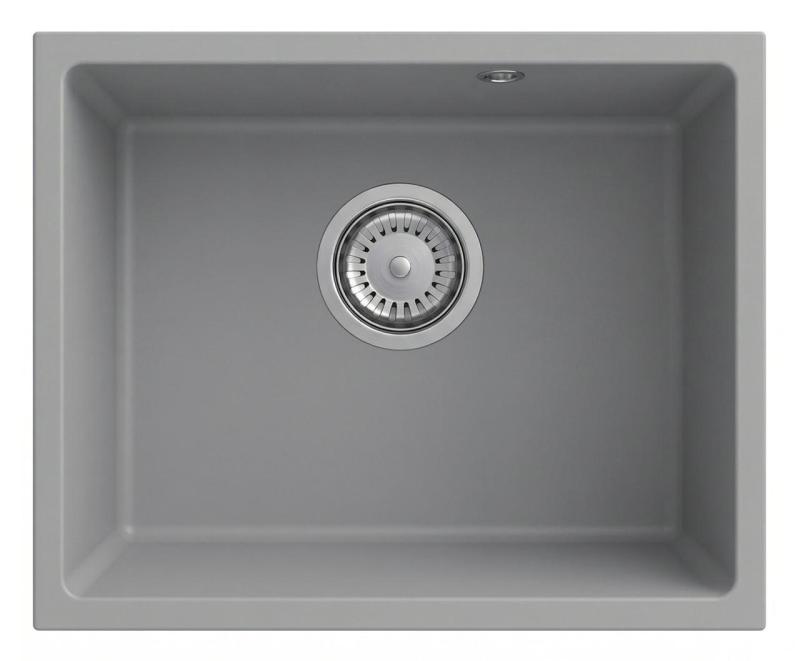 Graniteland Solo Granite Grey Undermount Sink 42x34 cm with Stainless Steel Plug 1208970569
